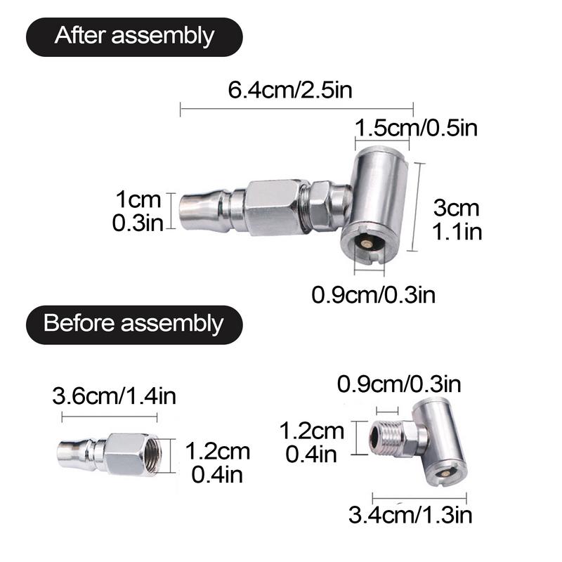 Duză de umflare a anvelopelor, duză de aer portabilă pentru pompă de anvelope, duză de aer pentru umflare a anvelopelor, duză cu filet de conectare rapidă pentru pompe de anvelope