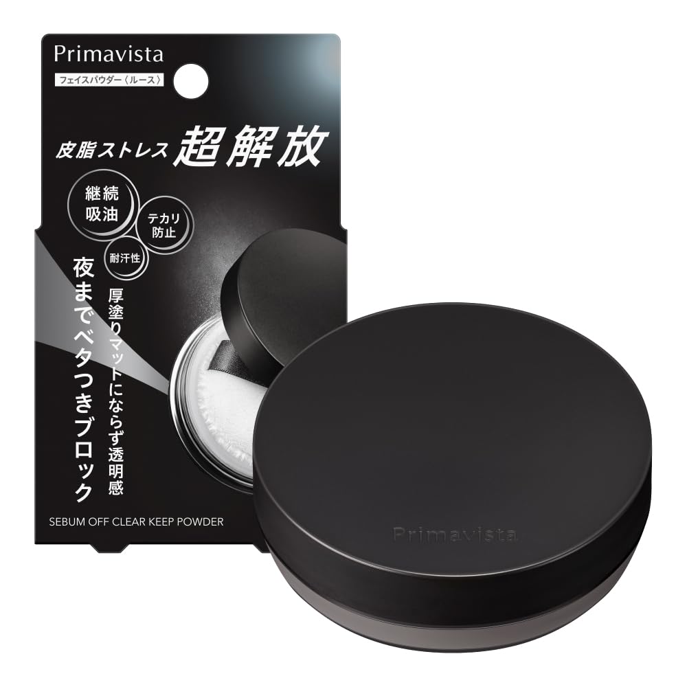 Primavista Sebum Off Clear Keep Face Powder - Lightweight Matte, Oil & Sweat Resistant, Transparent Smooth Skin