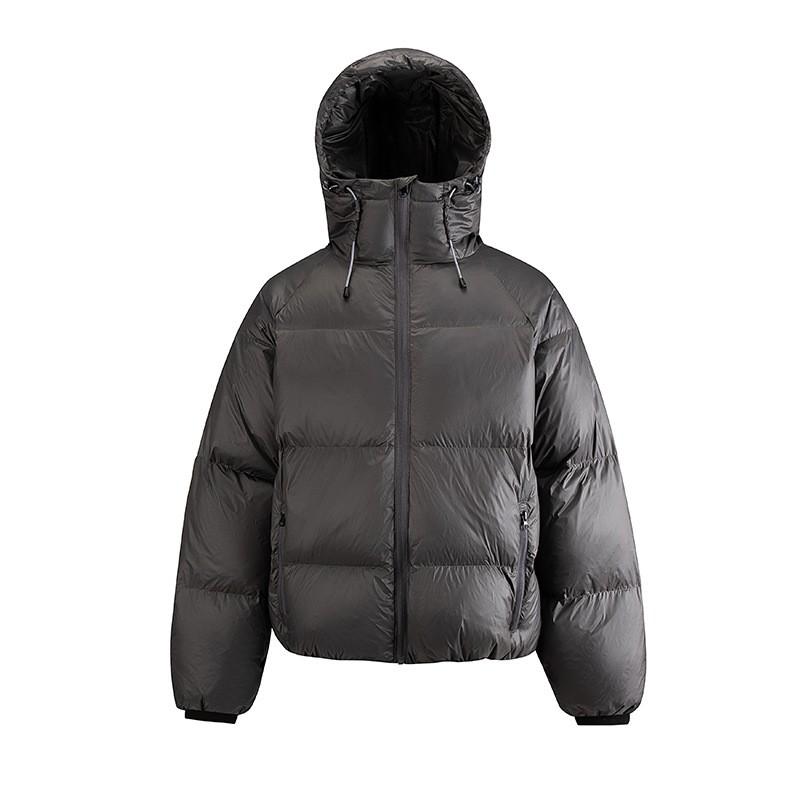 Unisex Hooded Short Puffer Jacket With 85% White Duck Down Warm Winter Coat Teens Adults