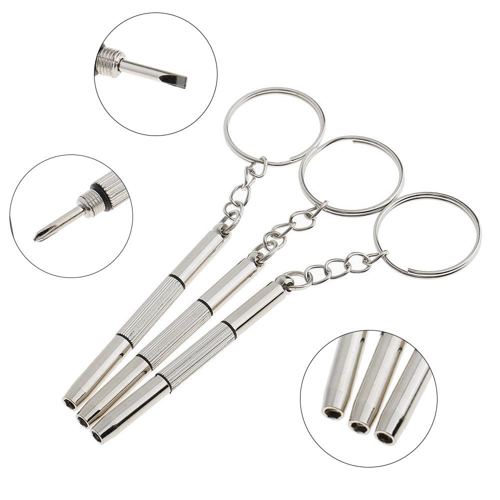 מברג משקפי פלדה ערכת תיקון שעון מברג למשקפיים עם מחזיק מפתחות כלי יד ניידים כלי מברג מדויקים