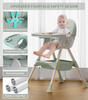 Foldable Baby High Chair, Feeding Chair, Table and Chair, Children's High Chair, Removable Double-layer Tray