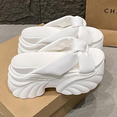 Papuci Platformă Design Modă 9CM 2025 Femei Vară Pantofi de Plajă Sandale Casual Flip-flops Muffin Stil Nou Modă Măresc