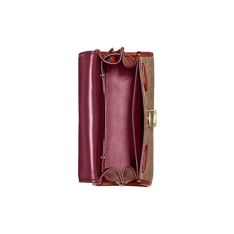 Coach Samy 24 Classic Monogram Print Push Lock Closure Leather And PVC Shoulder Bag Crossbody Bag Tote Bag Medium Women Bags Brown Red CH724-B4NQ4