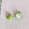 1 Pair Stud Earrings Green Fruit Design High Gloss Glaze Non-Fading Ear Studs Lightweight Girl Earrings Fruit Jewelry