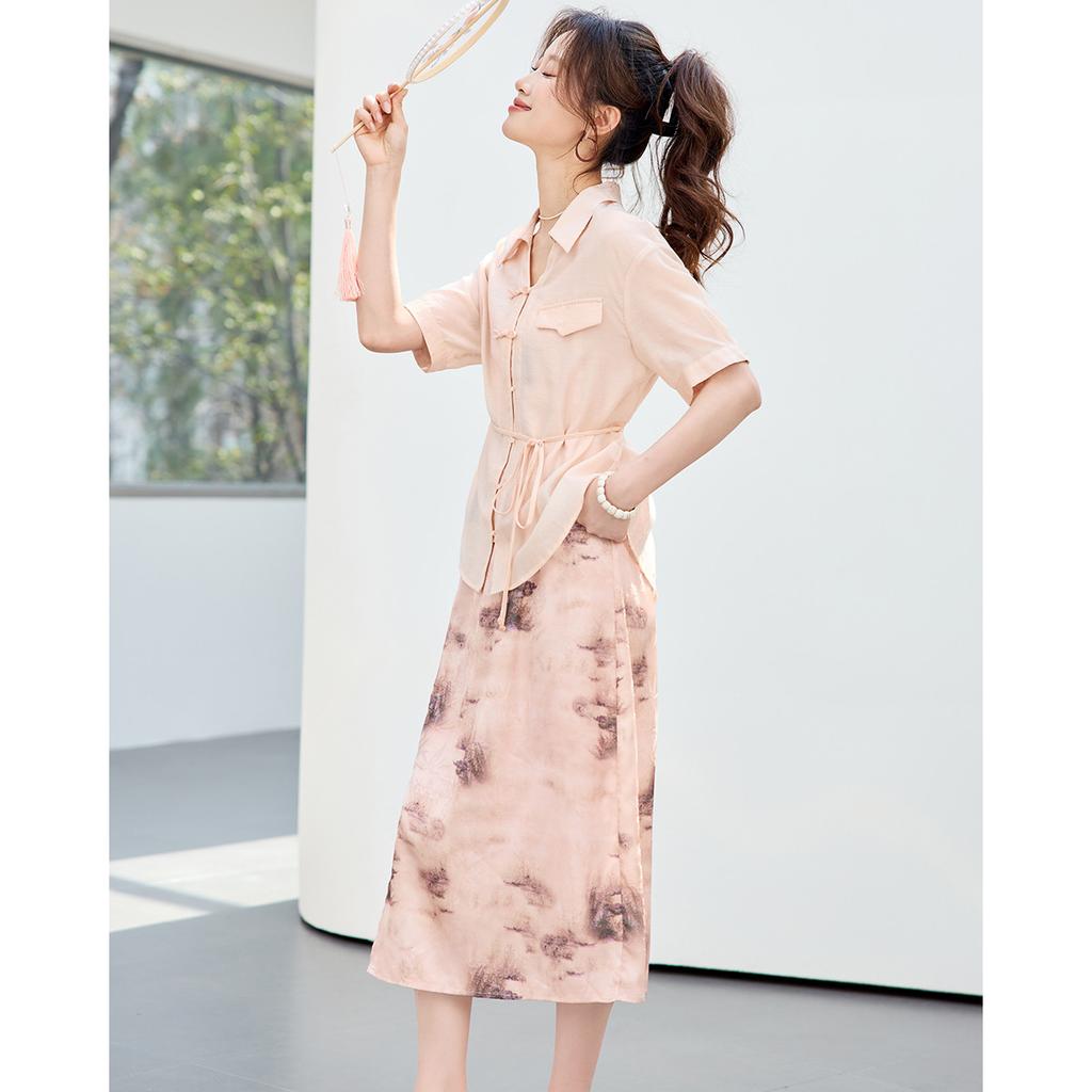 Summer Haute Sensation Set [Short Sleeve Shirt Outer Set+Two Piece Dress Set] 26 Year New Dress Women's Set