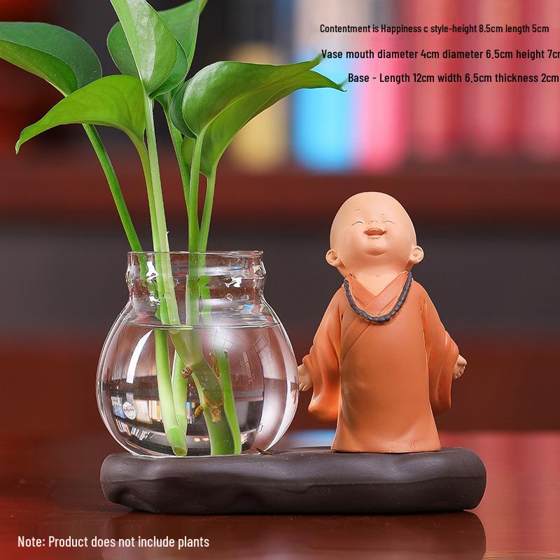Little Monk Hydroponic Vase: Creative Home and Office Decor
