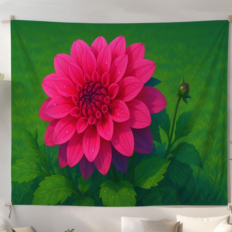 Pink Dahlia tapestry 75x100