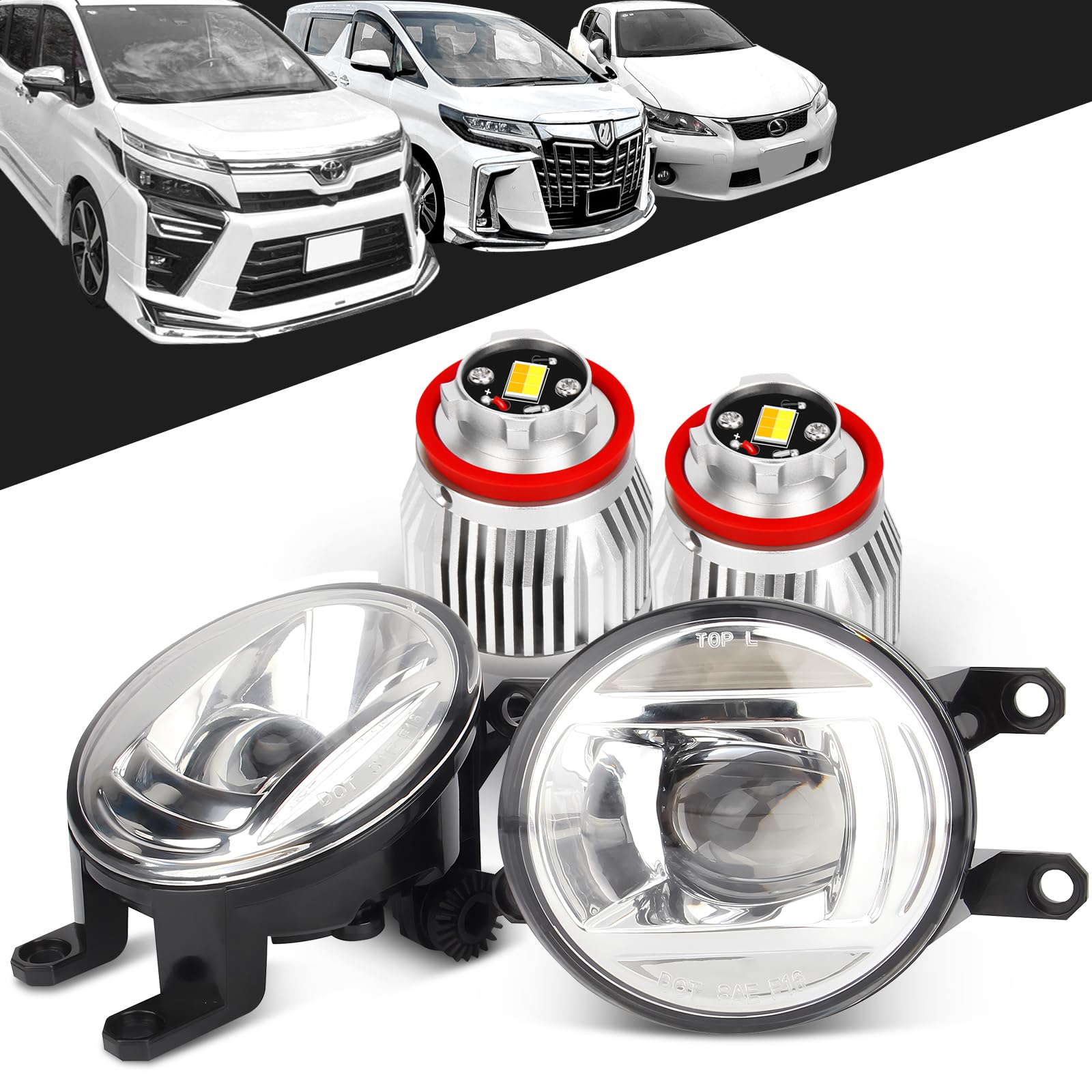 

SINMAIT противотуманный фара для Toyota Late Model L1B Projector Voxy Noah 80 Alphard Harrier 60 Prado 150 Prius Crown 210 Lexus та же форма, что и у OEM No
