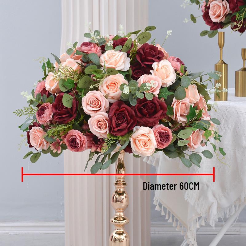 Guangqianfeng Deep Red & Pink Floral Wedding Arch Décor