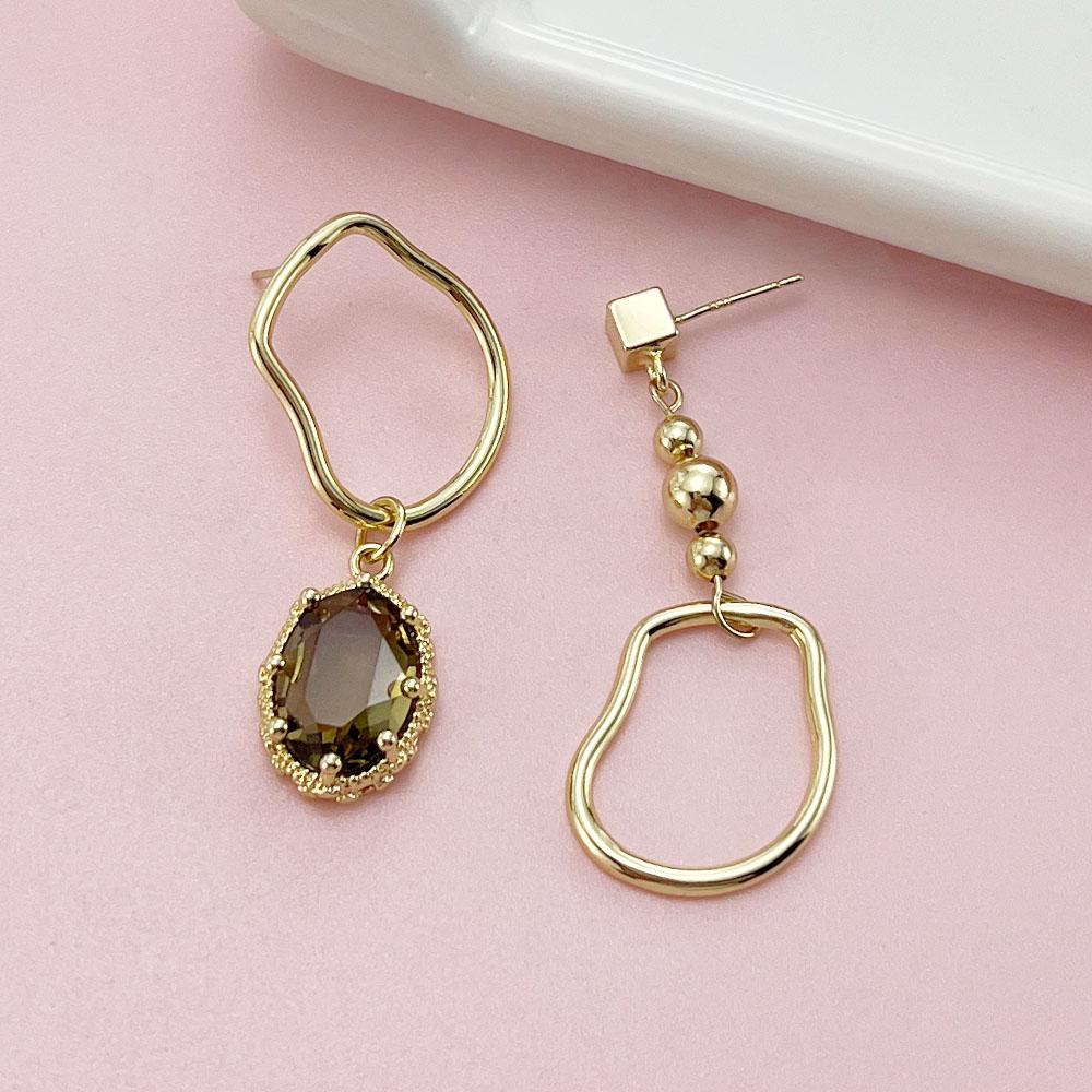 SIMJOO Stylish Asymmetrical Necklace Set with Earrings