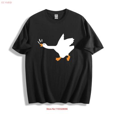 Playful Goose T Shirt Cute Cartoon Design  Vintage Washed Designer Clothes Graphic Stylish Soft Breathable Homme Versatile