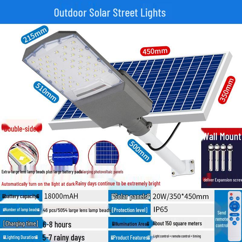 High-Power LED Solar Street Light: Waterproof, Super Bright, Ideal for New Rural Courtyards and Roads
