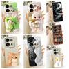 For Itel P65 4G Phone Case Cute Rabbit Painted Liquid Soft Silicone Bumber Shell For Itel P 65 4G Capa P671L Back Cover