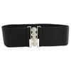 Stretchable Wide Elastic Belt Cinch Dress Cummerbands Metal Buckle Waistband  For Ladies Women