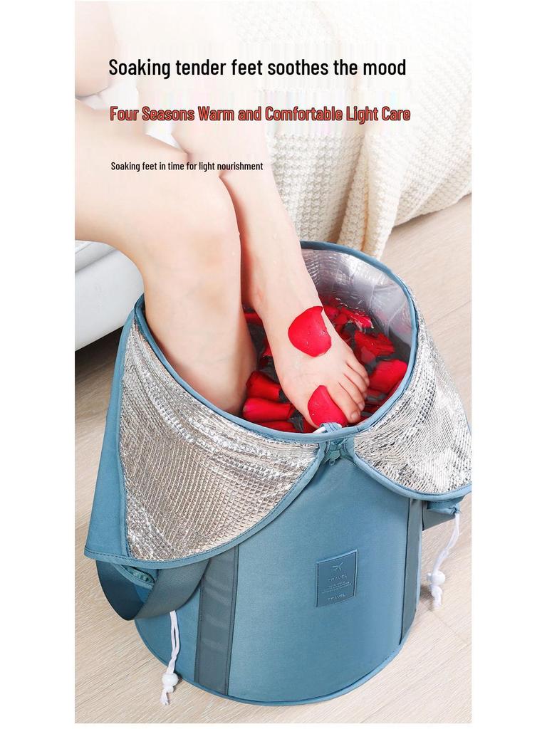 Portable Insulated Folding Foot Bath Bag - Deep Soak Over-Knee Basin for Adults, Perfect for Travel & Home Use