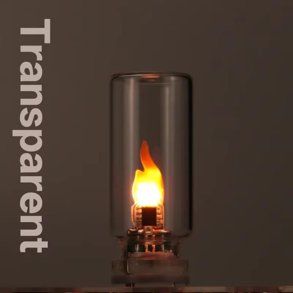 Glass USB Flame Night Light Warm Light USB Atmosphere Light Festival Decoration Transparent