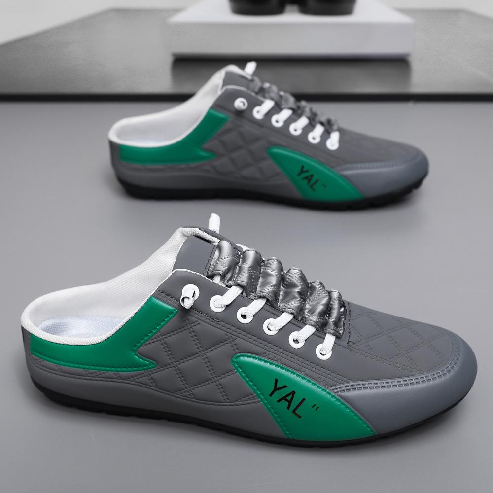 Fashion Men's Fashion Soft-soled Half Slippers Men Trendy Casual Shoes Soft Sole Non-slip Shoes New Outdoor Walking Shoes Zapatos Hombre