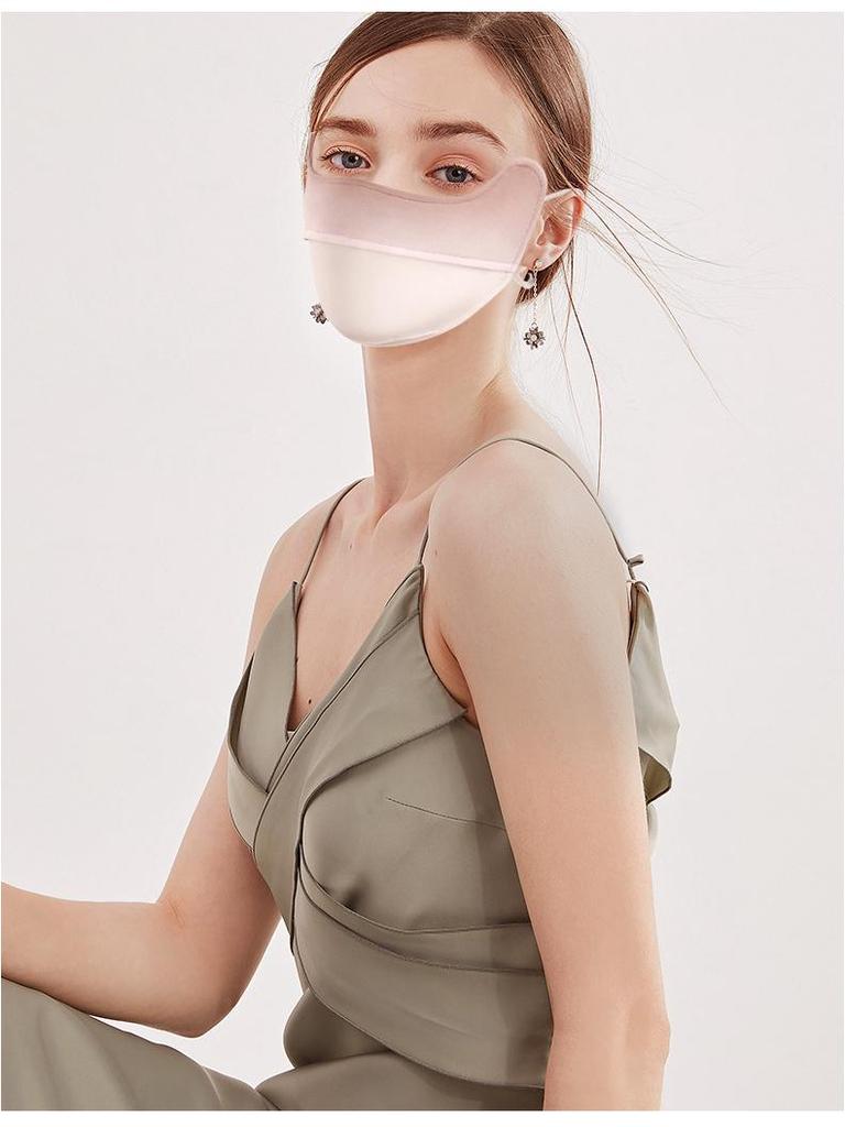 Blush Eye Corner 3D Sunscreen Mask: Breathable, UV-Protective Nylon Ice Silk for Summer Women