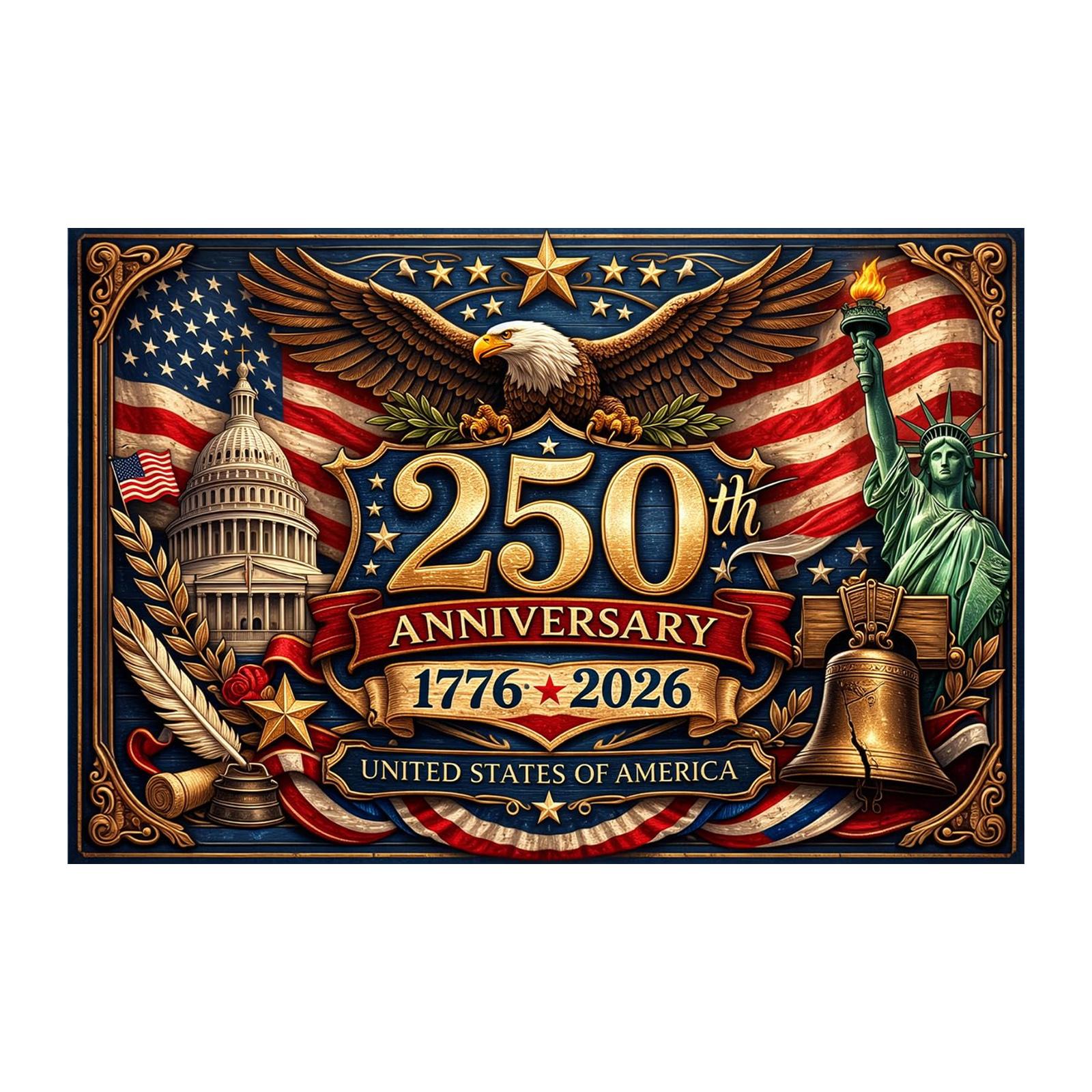 Decorative Flag For The 250th Anniversary Of The United States One Size