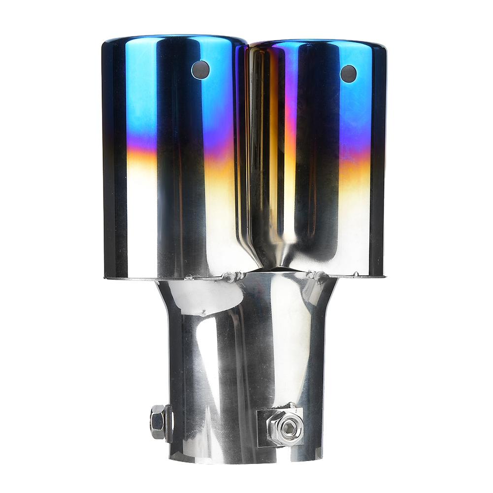 Stainless Steel Car Modified Double Exhaust Pipe Rr Muffler Tip Tail Throat