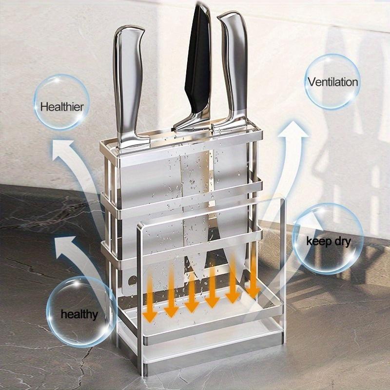 NEUER Küchenmesser-Organizer 304 Stahl Messerhalter für Küchenarbeitsplatte Küchenzubehör Aufbewahrung für Messer-Organizer