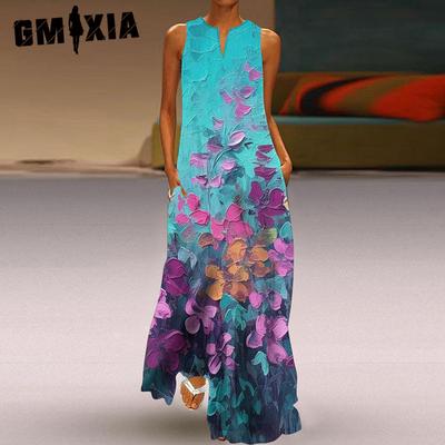 Women's Fashion Summer Spring Sleeveless V-Neck Casual Dresses