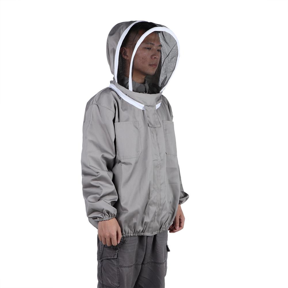 Brązowy Kombinezon Pszczelarski Kurtka Ochronna Pszczelarska Odpinana Smock Pszczelarza z Kapeluszem