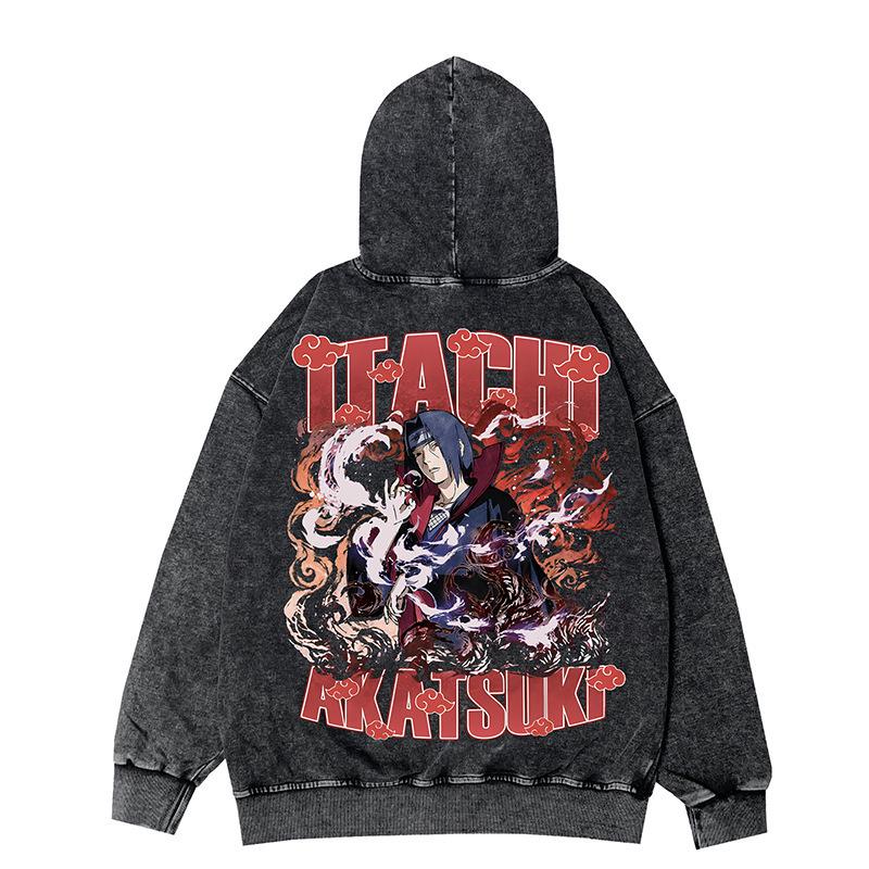 Naruto Vintage Oversized Hooded Jacket - Japanese Anime Style (Autumn/Winter)