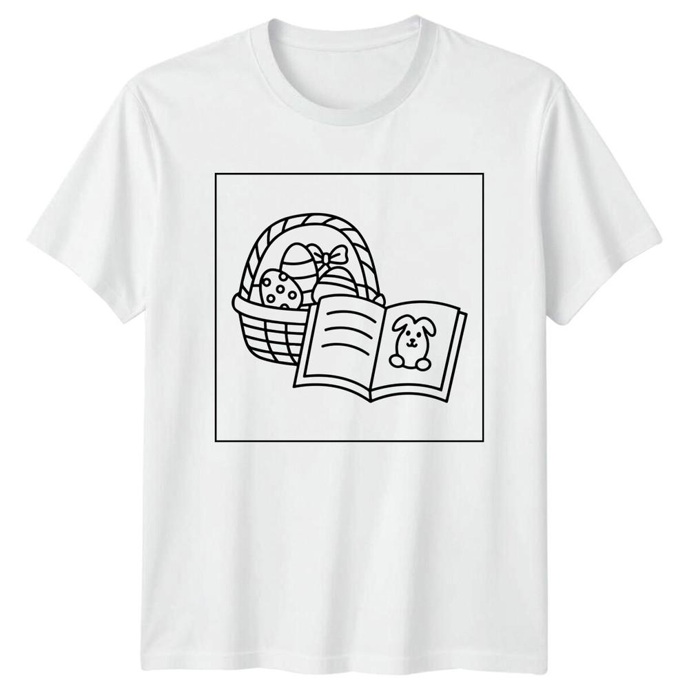 Easter Basket Bunny Book Holidays Unisexs TShirt Unisexs Tee Graphic Top S