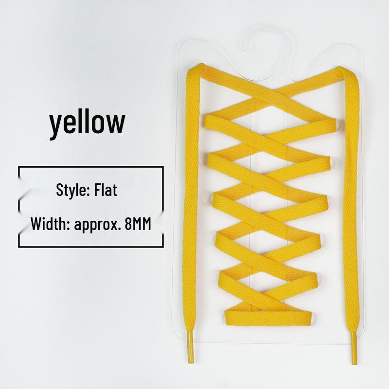 8mm Multi-Color Flat Shoelaces for Casual, Sneakers, Canvas, Basketball, and Skate Shoes (One Pair)