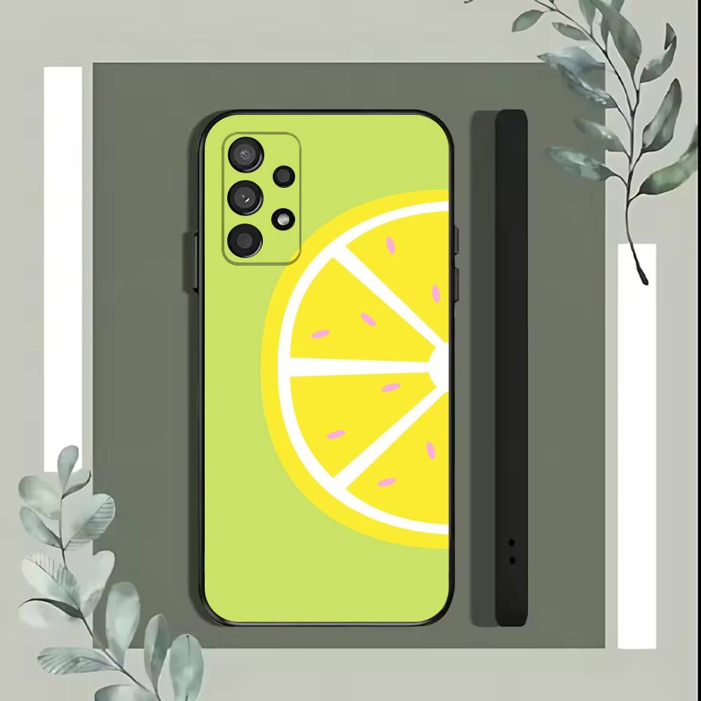 Style Lemon Phone Case For Samsung S25,S24,S21,S22,S23,S30,Ultra,S20,Plus,Fe,Lite,5G Black Cover
