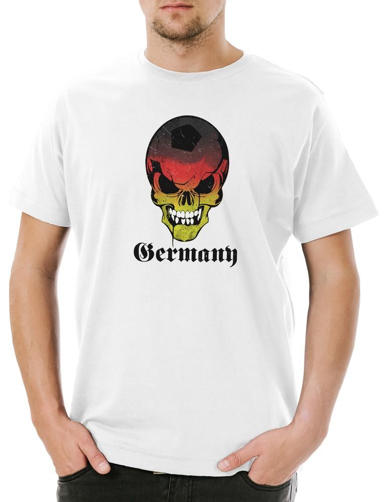 

Classic Germany German Football Skull Flag Men s T-Shirt Hooligan Skull XL