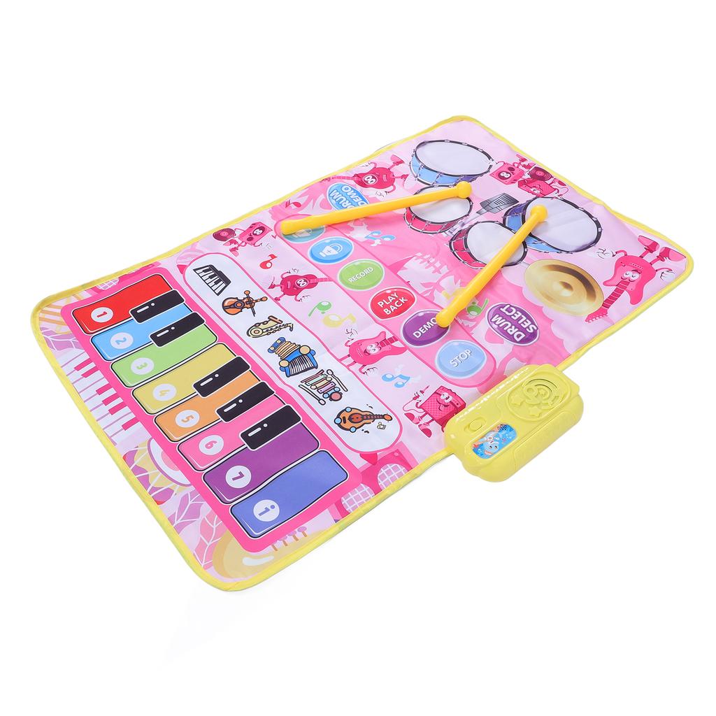 2 in 1 Baby Piano and   Mat 13 Keys 5 Music Instruments Sounds Interactive Game Baby Musical Mat for Toddler