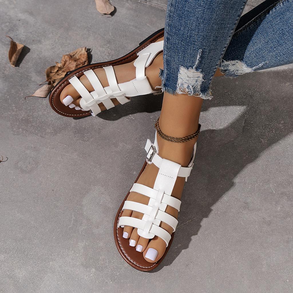 Women's Casual Flat Sandals Summer New Seaside Vacation Roman Sandals