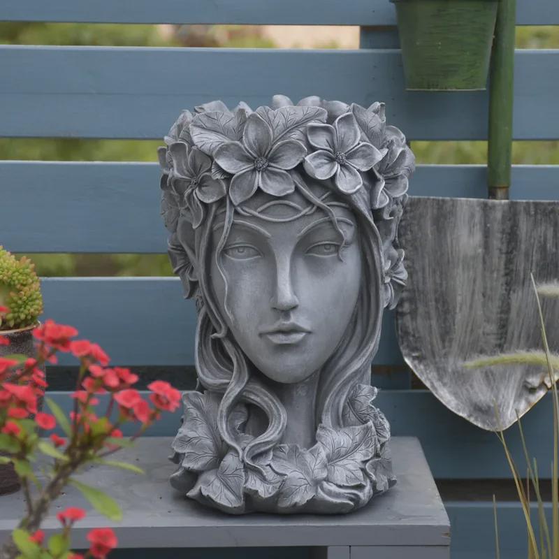 Creative Venus Sculpture Planter: European-Style Goddess Head for Garden, Courtyard, or Balcony Décor