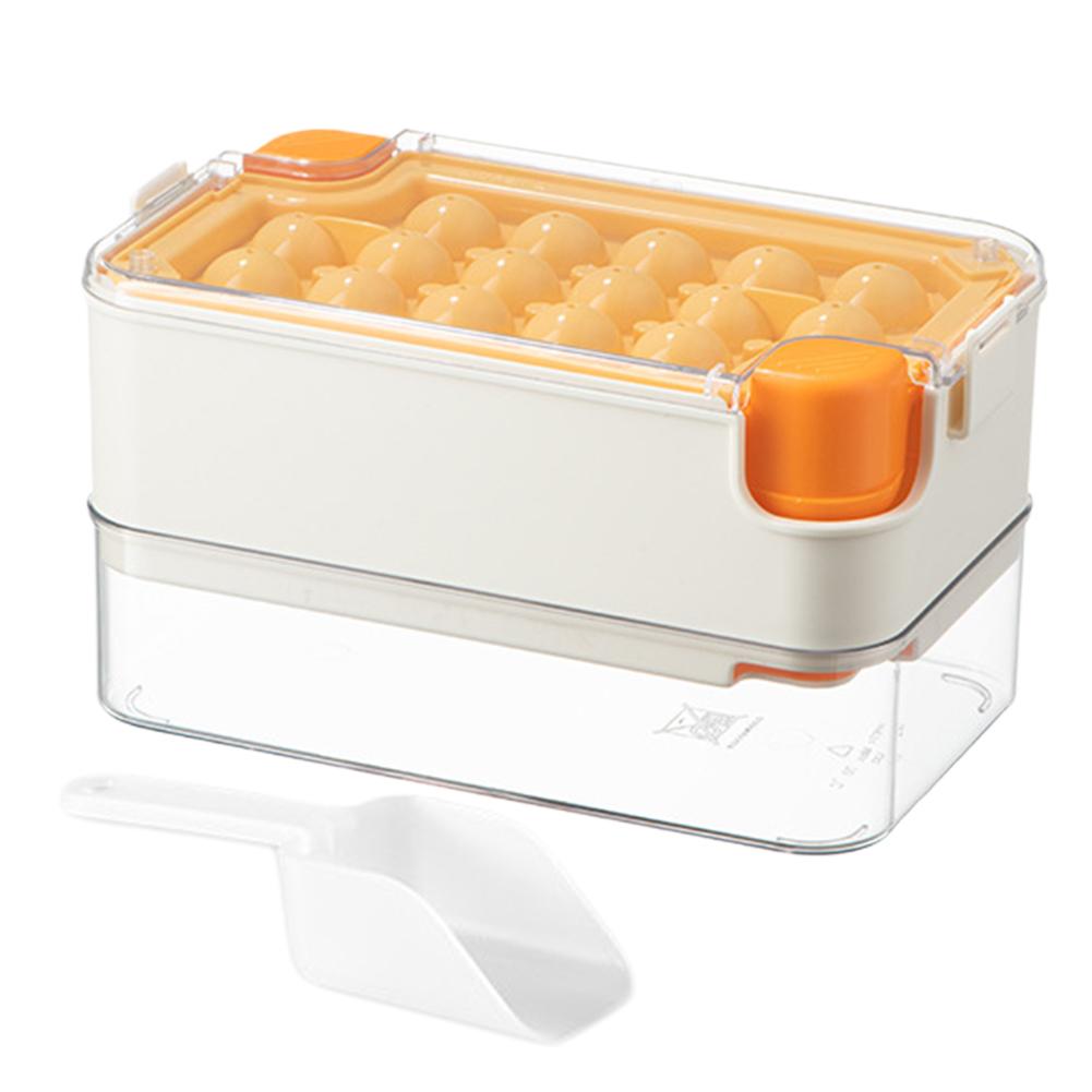 Ice Cube Maker with Lid and Ice Shovel Creative Ice Cube Molds Storage Box Pressing Ice Cube Molds for Party Bar Kitchen Freezer
