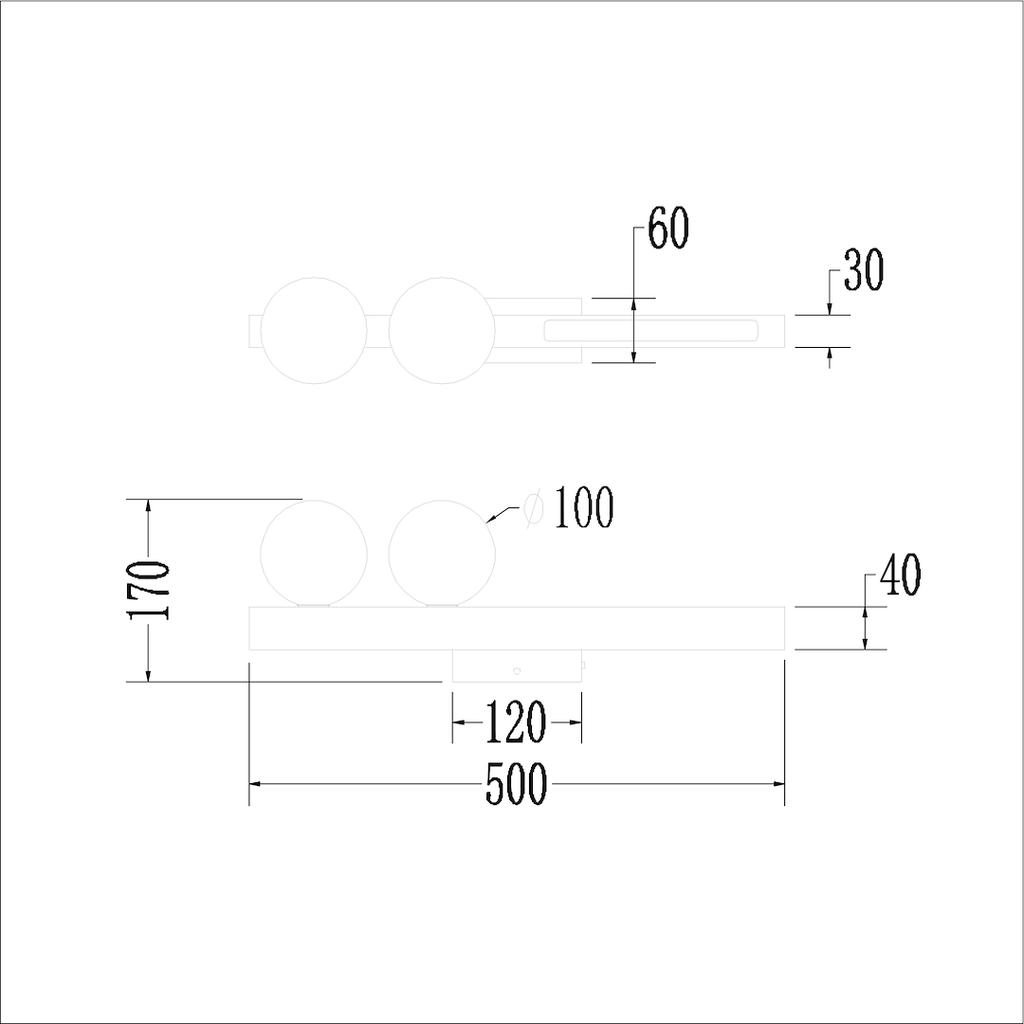 KINKIET MAGNET 13W+2XG9 3000/4000K CZARNY