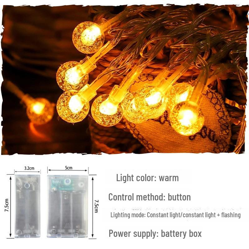 

Светодиодные гирлянды в виде шариков-пузырей на батарейках для кемпинга, Рождества и праздничного декора 1.5m 10 Lights (2 Batteries) Steady