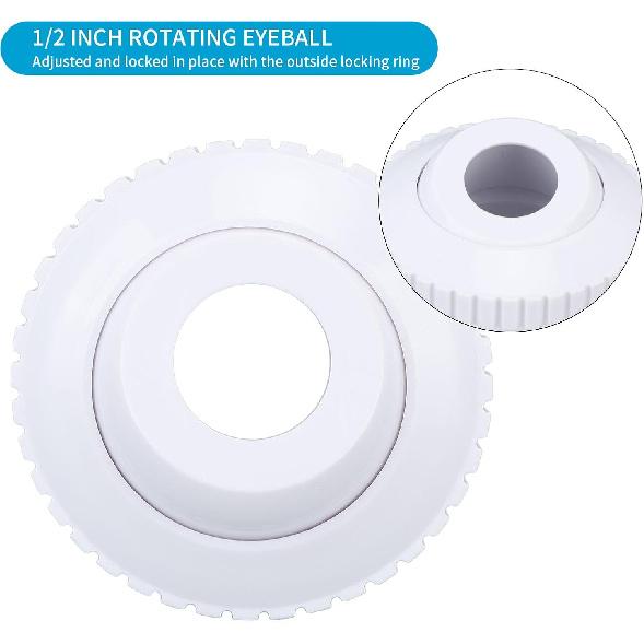 3Pcs Pool Jet Nozzles, Rotating Inlet Pool Return Jet,Adjustable Water Directiona Flow Inlet Jet, for Hydro Stream, for Hayward SP1419D, for SP1023,