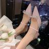 Women Patent Pink Slippers Spring Summer Flats  New Pointed Toe Dress Shoes Designer Elegant Shallow Party Zapatillas Mujer