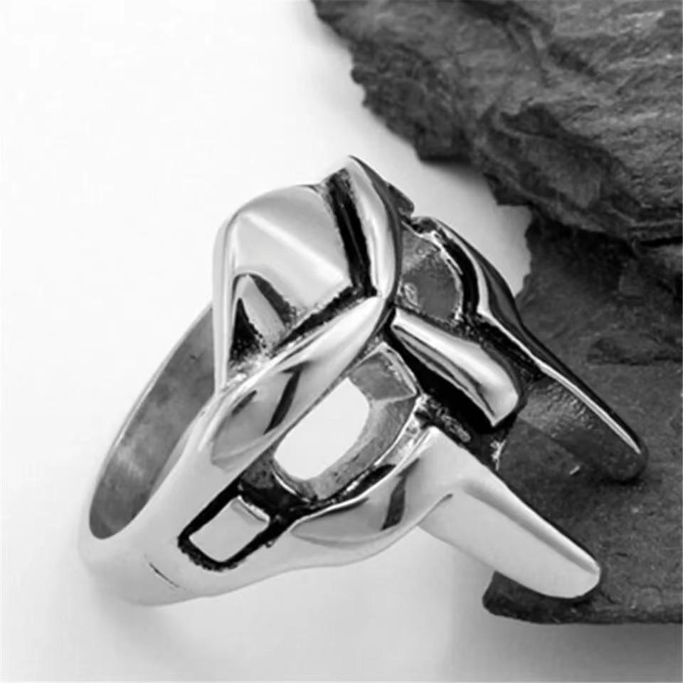 Men's Goth Hip Hop Gladiator Punk Style Mask Ring Egyptian Pharaoh Retro Classic Jewelry Party Accessory for Men