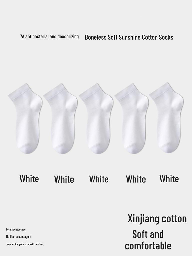 Women's Mid-Calf Summer Socks: Thin, Pure Cotton, Anti-Odor, Boneless, Postpartum, Black or White