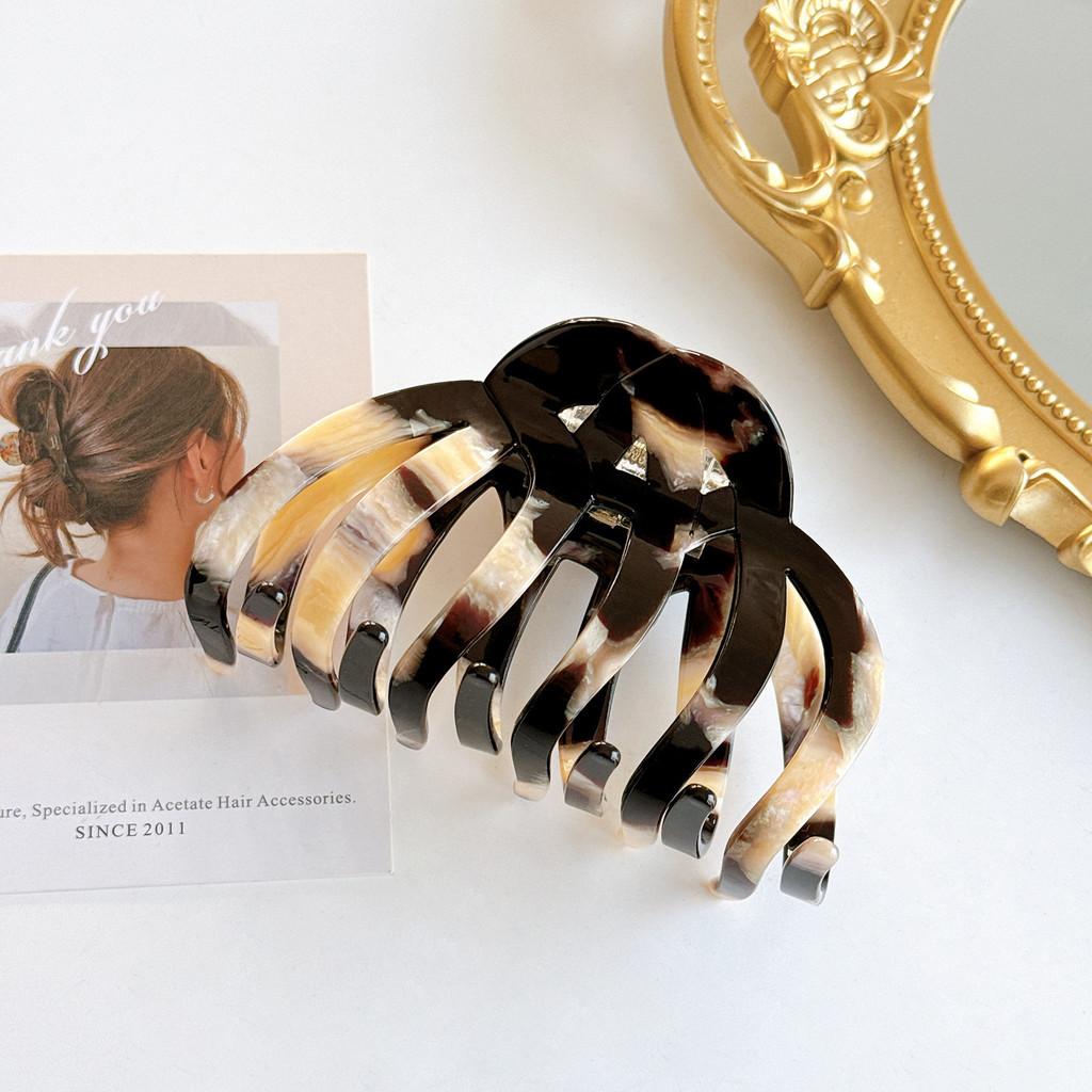 Stylish Retro Acetate Pumpkin Hair Claw Clip For Women With High Volume Hair