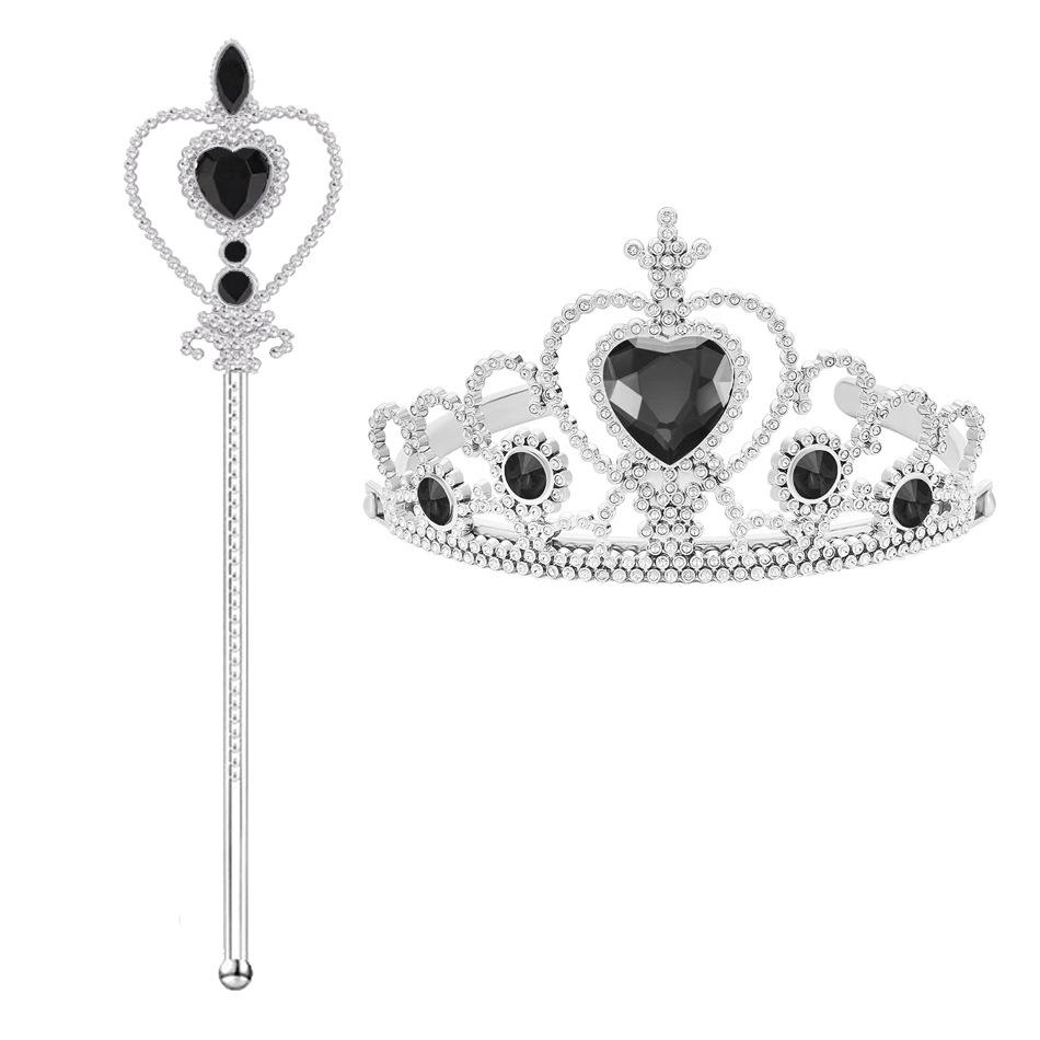 Maleficent Hexe Halloween Cosplay Kleid für Mädchen - Dunkler Stil Schwarzes Prinzessinnen Outfit