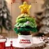 Mini Hand Woven Christmas Tree Crochet Tree Figurines Christmas Tree Decor Finished Tabletop Ornament Christmas Tree Potted
