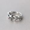 Adjustable Open Skull Ring Women Men Vintage Gothic Punk Statement Finger Plated Retro Jewelry