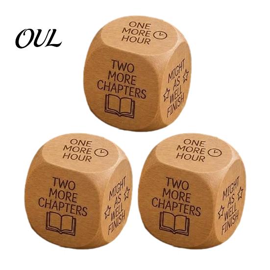 Reading Habit Tracker Dice Wooden Decision Dice, 6-Sided Wood Engraved Quotes Prompt, Natural Interactive Charm, Fun Companion Book Lover Gif Literary