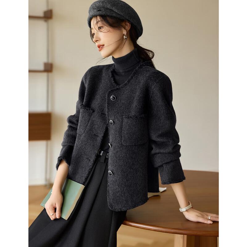 

Mohan Yimei Women s Tassel Double-Faced Wool Coat L