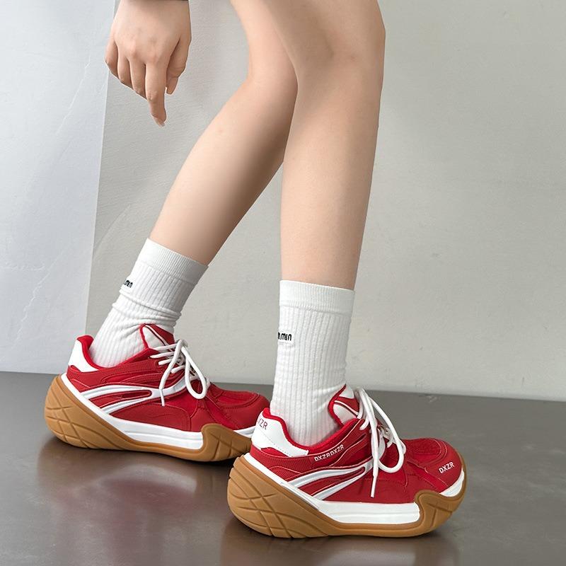 Platform Dad Shoes Women's Autumn New Fashionable Versatile Color Matching Breathable Casual Sports Shoes