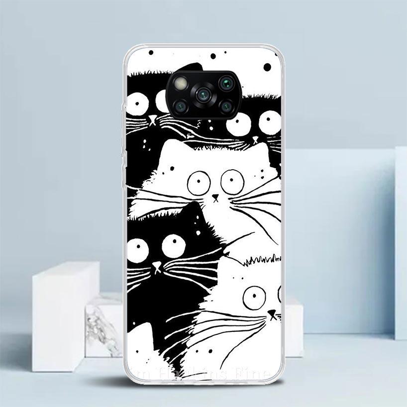 Cat Cute Kitten Cartoon Phone Case For Xiaomi Poco F7 Ultra X5 X6 X7 Pro M7 Redmi 15C 15 13C 13 12C 12 10C 10 10A 9 9C 9A 9T Cov